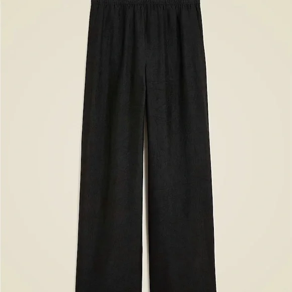 J. Crew Women's Wide Leg Stratus Pant in Textured Black Satin Size M NWOT - Picture 4 of 9
